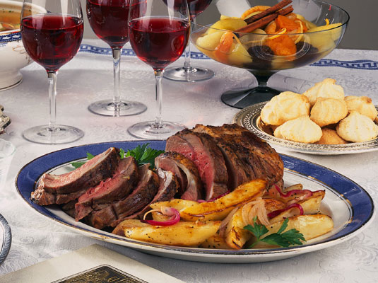 大蒜烤羊肉配土豆