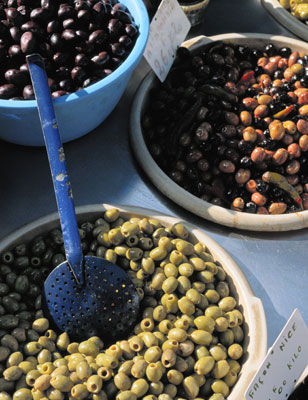 不同類型的橄欖