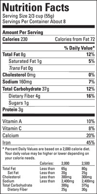 食品標籤和計算碳水化合物