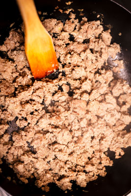 如何用捲心菜和蘋果製作香菜豬肉